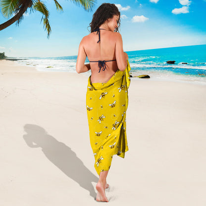 Bee Pattern Print Design 05 Sarong Pareo Wrap