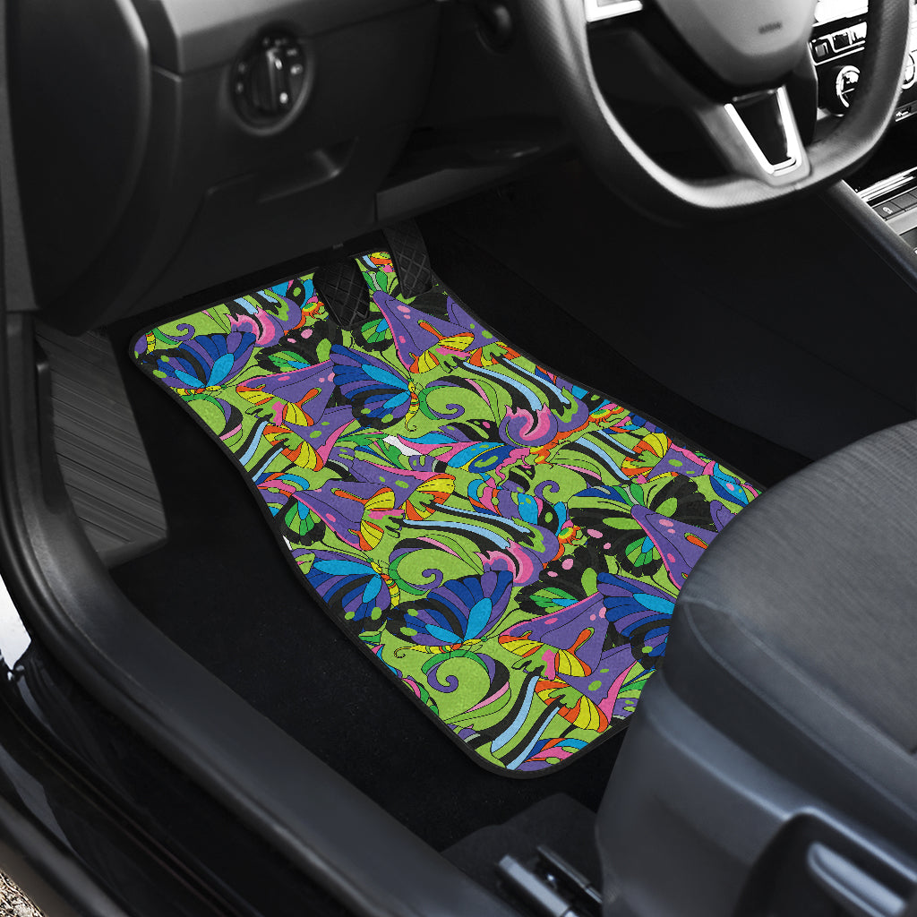 Psychedelic Trippy Mushroom Themed Car Floor Mats Front Back