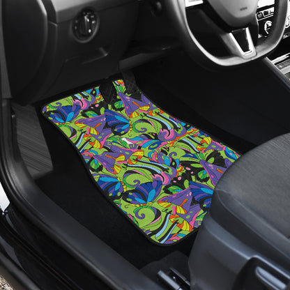 Psychedelic Trippy Mushroom Themed Car Floor Mats Front Back