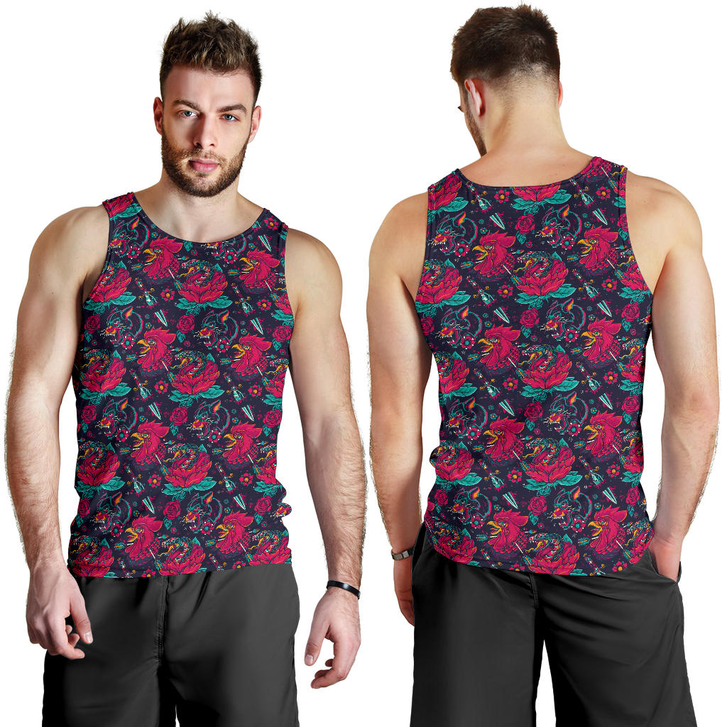 Old School Tattoo Print Men Tank Top