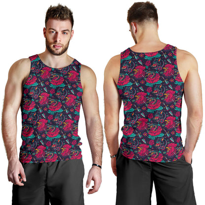 Old School Tattoo Print Men Tank Top
