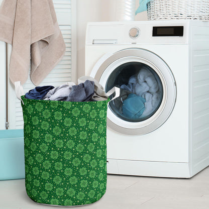 Shamrock Design Print Laundry Basket