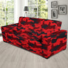 Camo Red Pattern Print Design 03 Sofa Slipcover