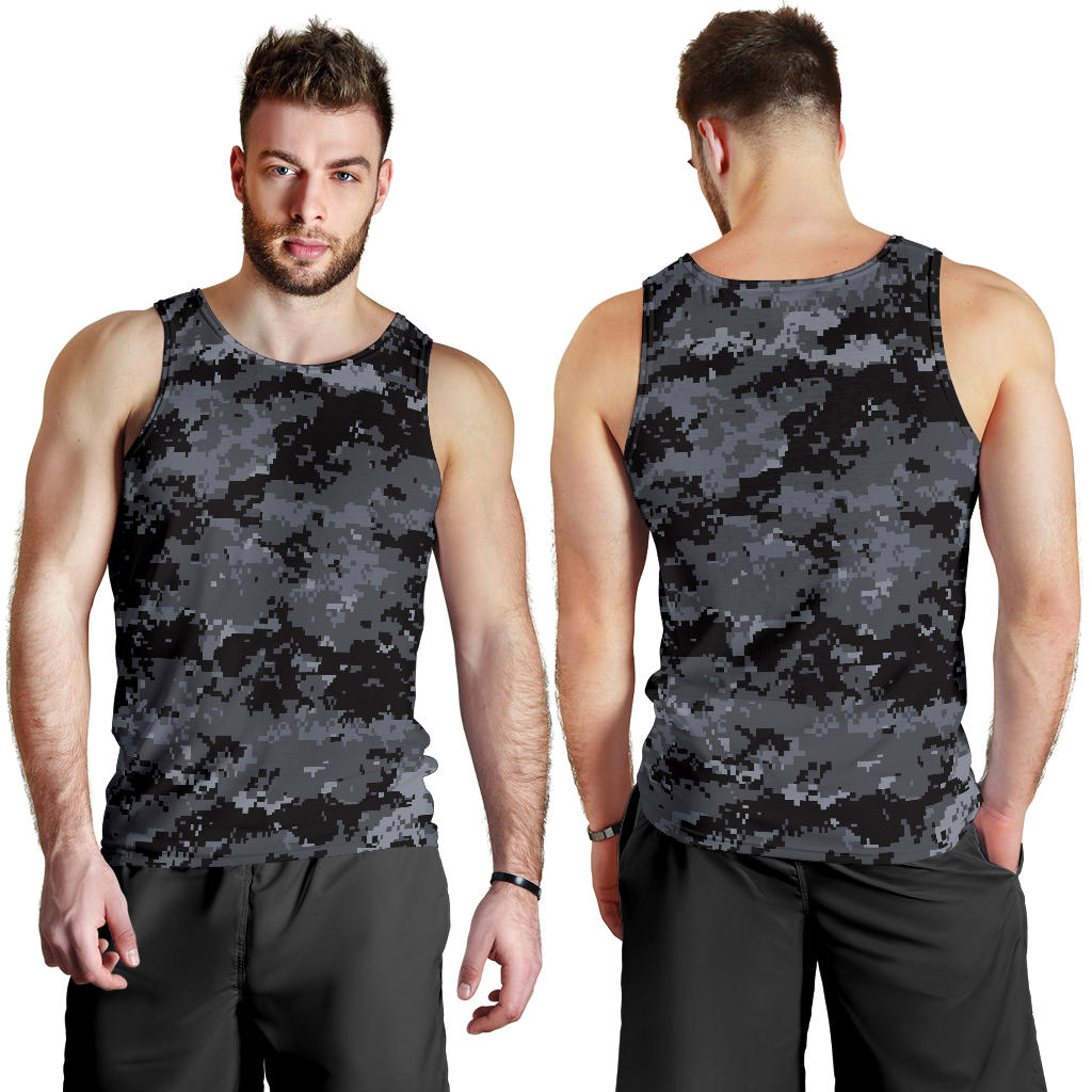 ACU Digital Black Camouflage Men Tank Top