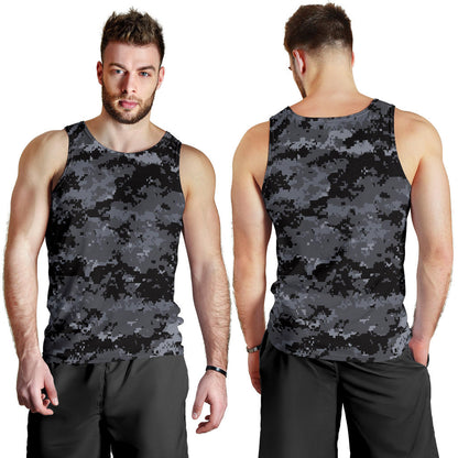ACU Digital Black Camouflage Men Tank Top