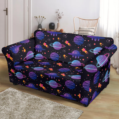 UFO Star Galaxy Print Design LKS308 Loveseat Couch Slipcover