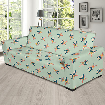 Windmill Pattern Print Design 02 Sofa Slipcover