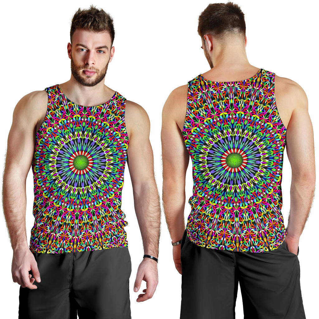 Bohemian Colorful Style Print Men Tank Top