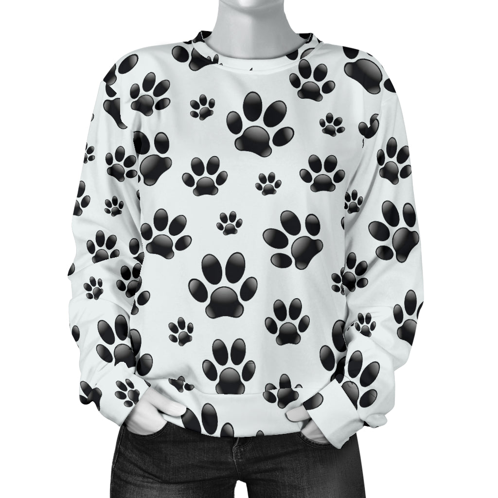 Paw Themed Print Women Long Sleeve Sweatshirt