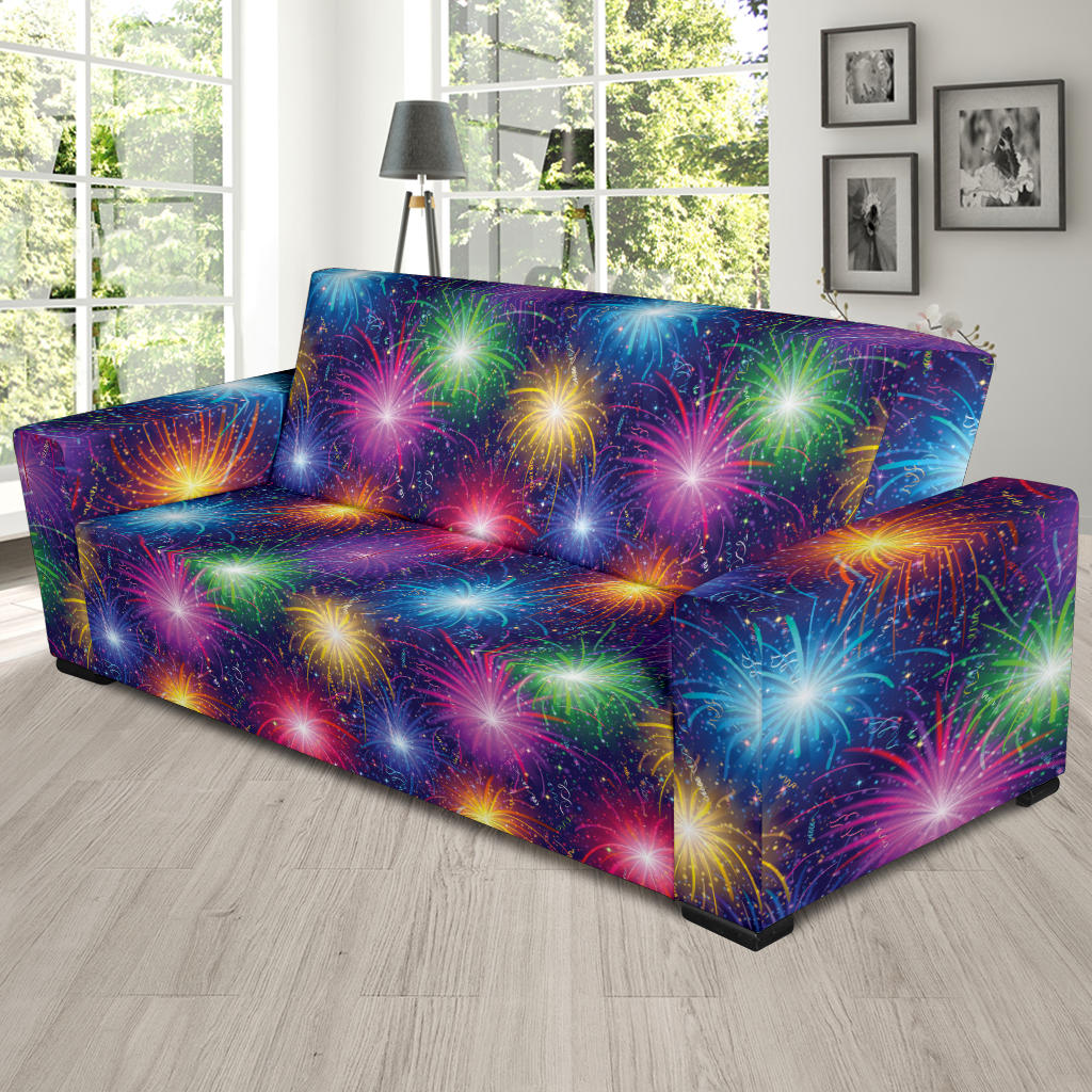 Firework Colorful Print Design LKS301 Sofa Slipcover
