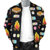 Camping Campfire Marshmallows Men Bomber Jacket