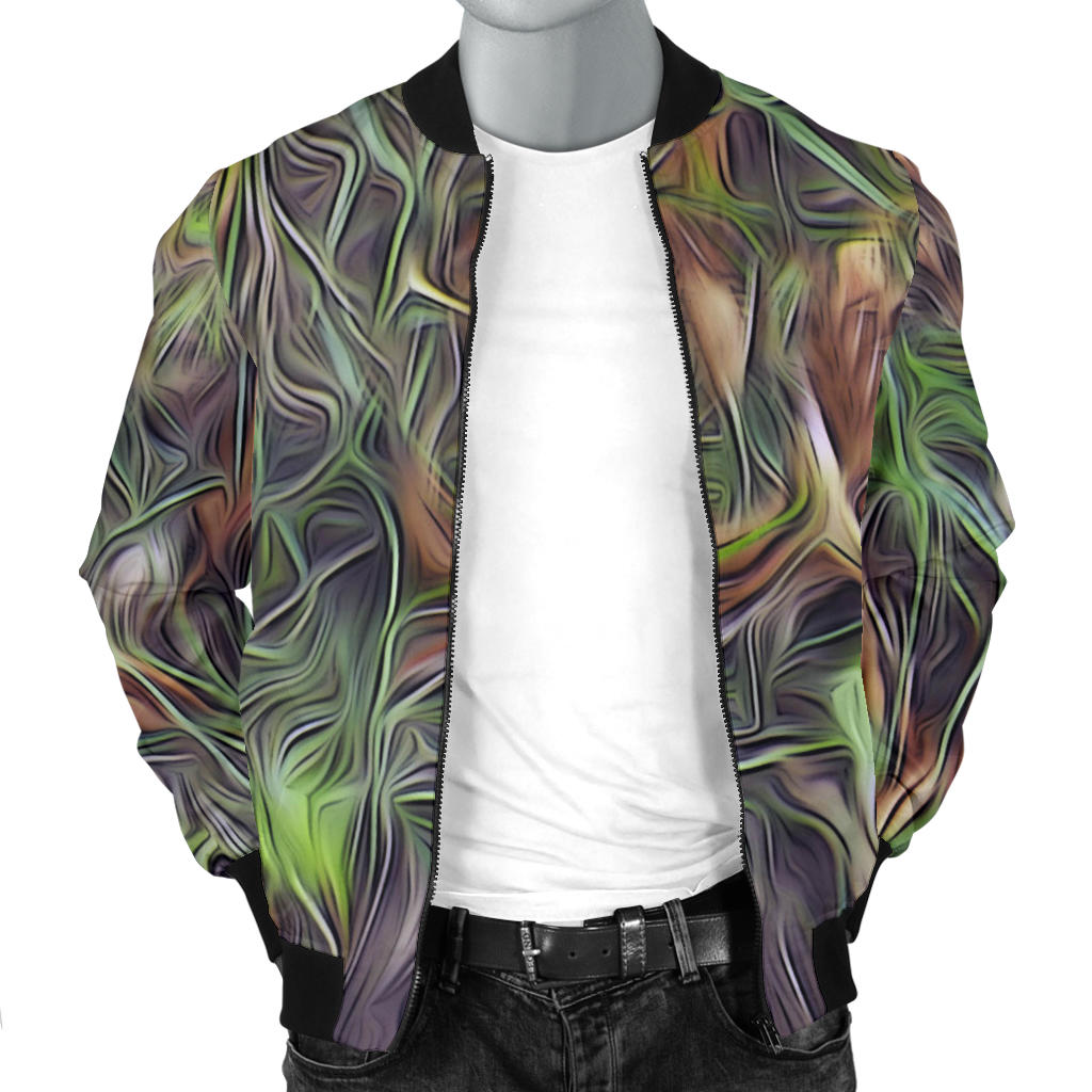 Camouflage Realistic Tree Print Men Bomber Jacket