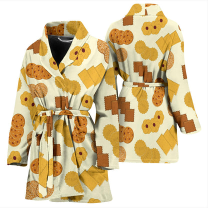 Cookie Pattern Print Design 06 Women Bathrobe