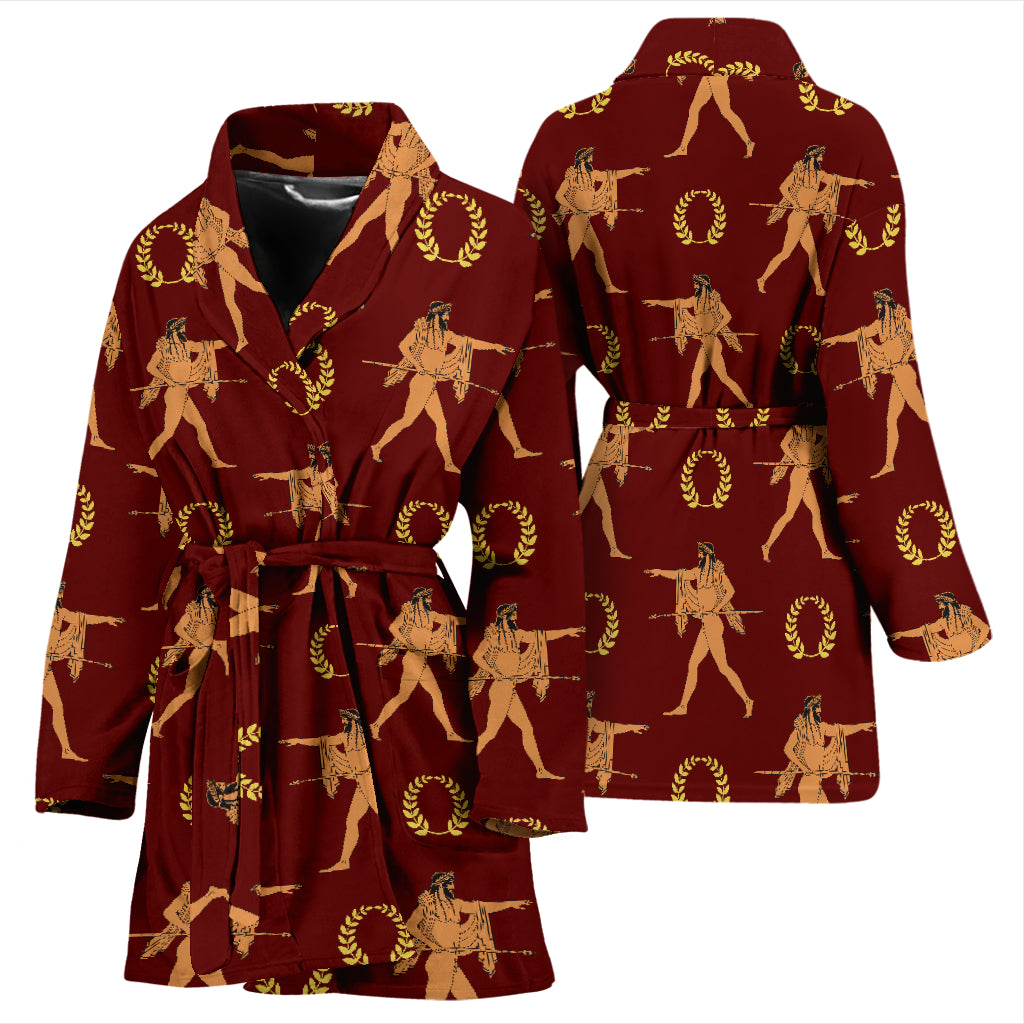 Ancient Greek Print Design LKS307 Women Bathrobe