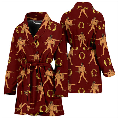 Ancient Greek Print Design LKS307 Women Bathrobe