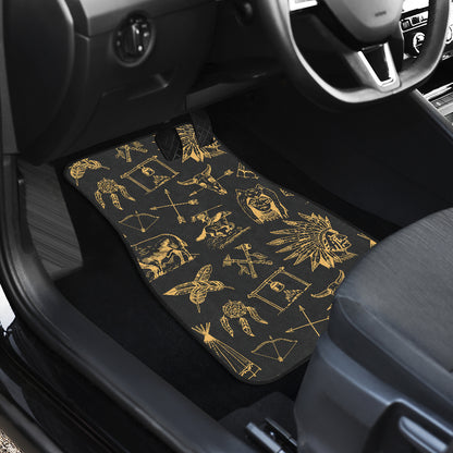American indian Gold Style Car Floor Mats Front Back