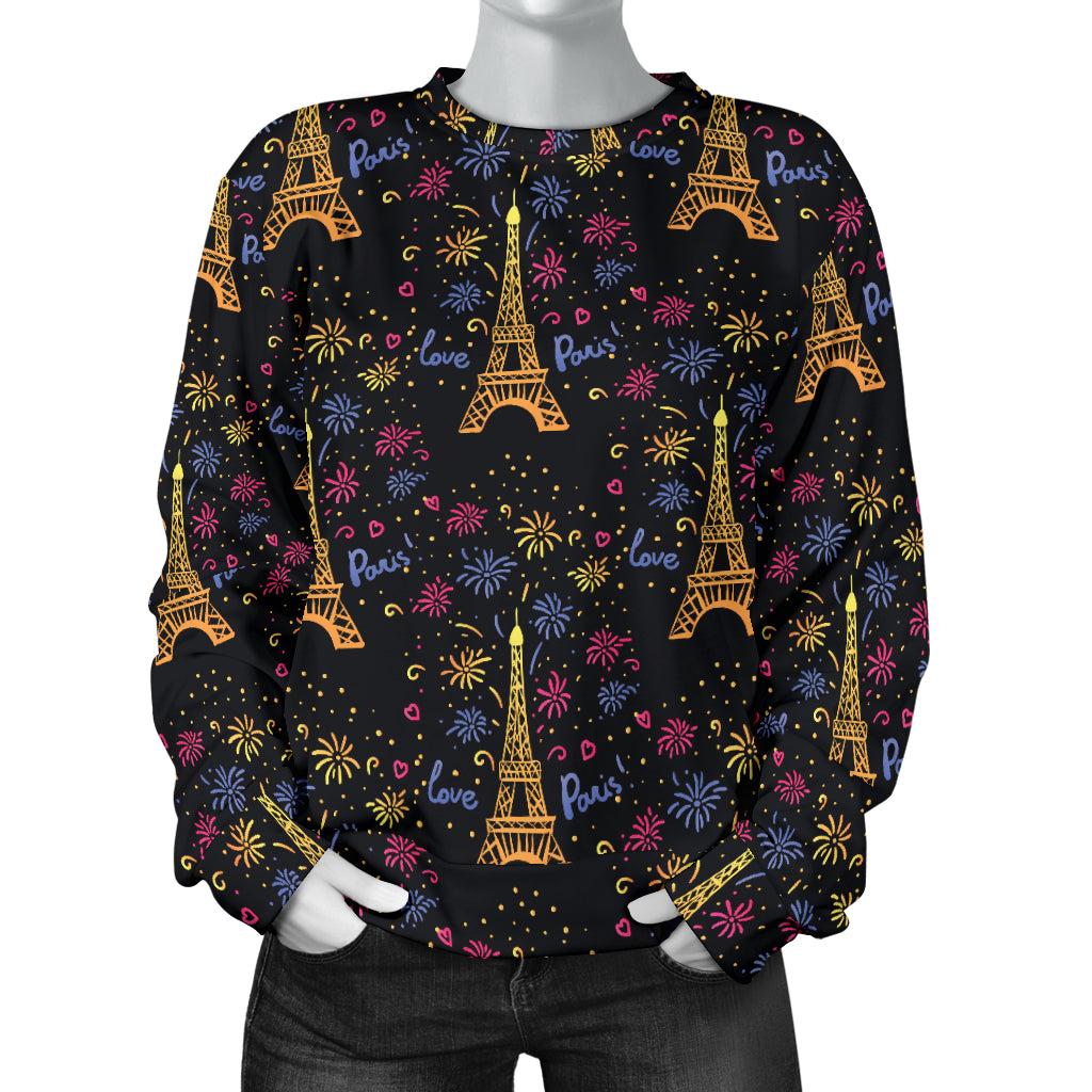 Eiffel Tower Love Paris Print Women Long Sleeve Sweatshirt