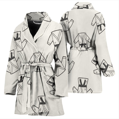 Karate Pattern Print Design 01 Women Bathrobe