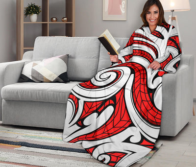 Maori Polynesian Themed Design Print Adult Sleeve Blanket