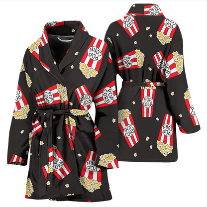 Popcorn Pattern Print Design A01 Women Bathrobe