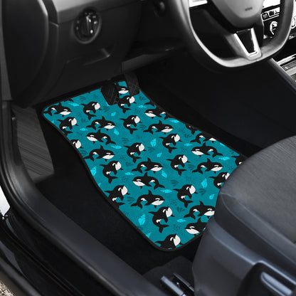 Whale Sea Design Themed Print Car Floor Mats Front Back