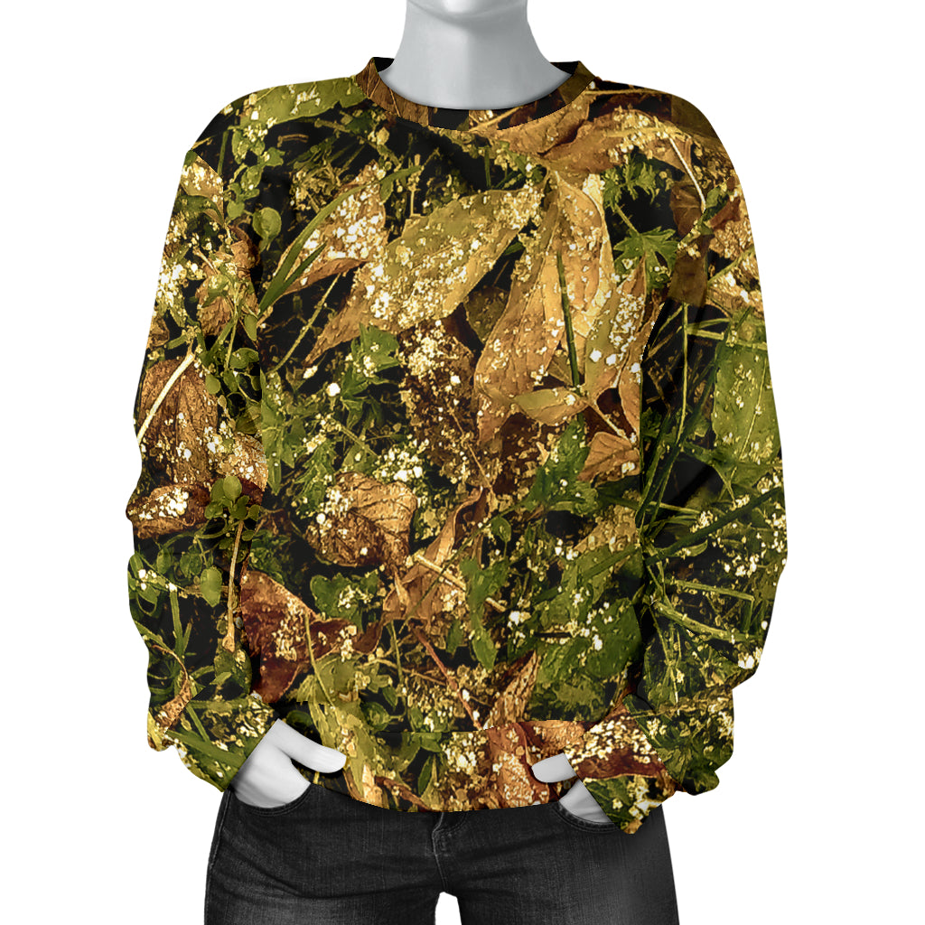 Camo Realistic Tree Forest Texture Print Women Long Sleeve Sweatshirt