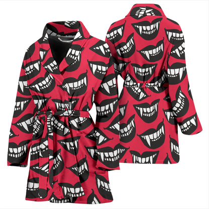 Vampire Lips Print Design LKS305 Women Bathrobe