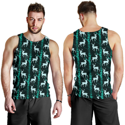 Deer Jungle Print Pattern Men Tank Top