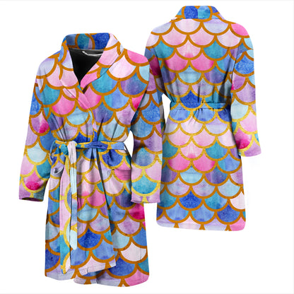 Scales Print Design LKS401 Men Bathrobe