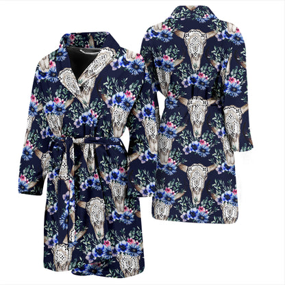 Buffalo Head Print Design LKS402 Men Bathrobe