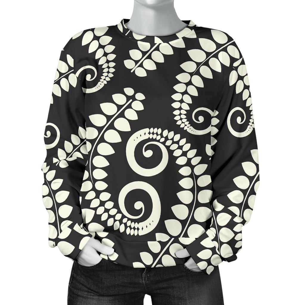 Fern Leave Print Pattern Women Long Sleeve Sweatshirt