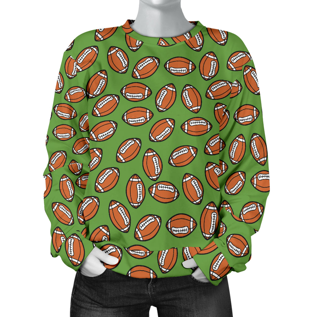 American Football on Green Design Women Long Sleeve Sweatshirt