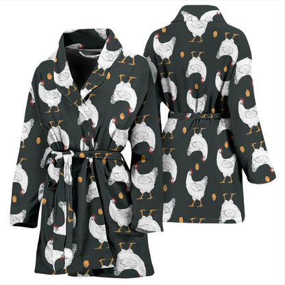 Chicken Pattern Print Design 06 Women Bathrobe