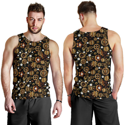 Steampunk Butterfly Design Themed Print Men Tank Top