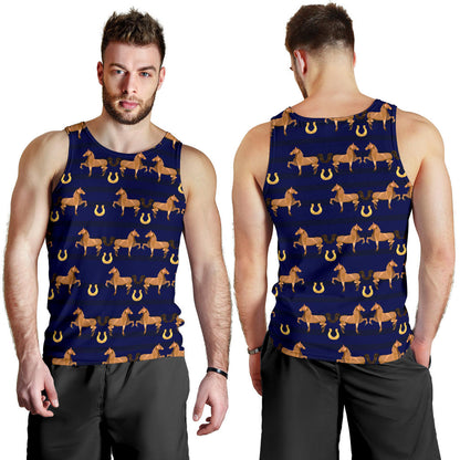 Horse Luxury Themed Pattern Print Men Tank Top
