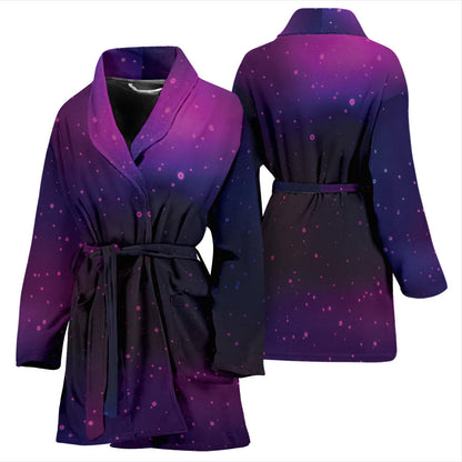 Night sky Pattern Print Design A04 Women Bathrobe