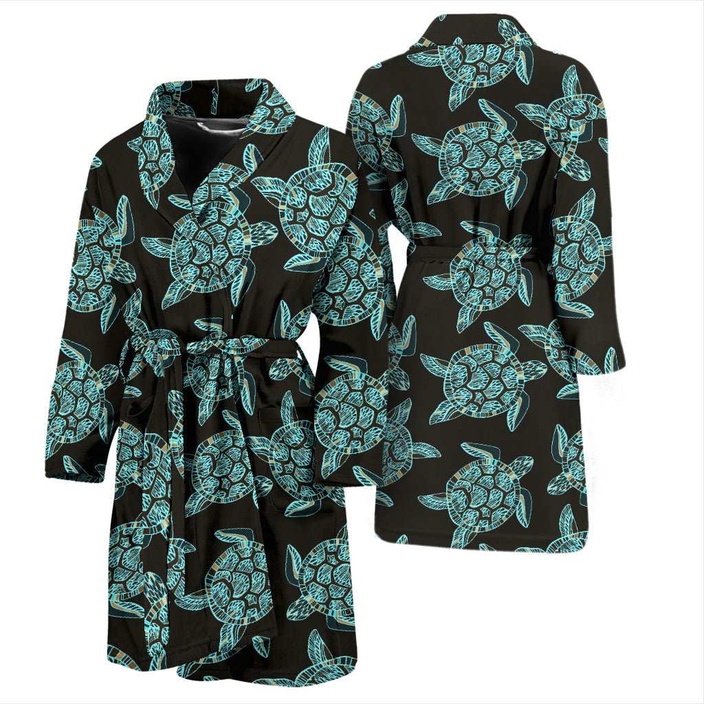 Sea Turtle Print Design LKS302 Men Bathrobe