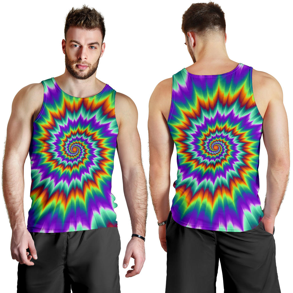 Optical illusion Pulsing fiery spirals Men Tank Top