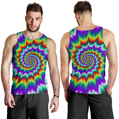 Optical illusion Pulsing fiery spirals Men Tank Top