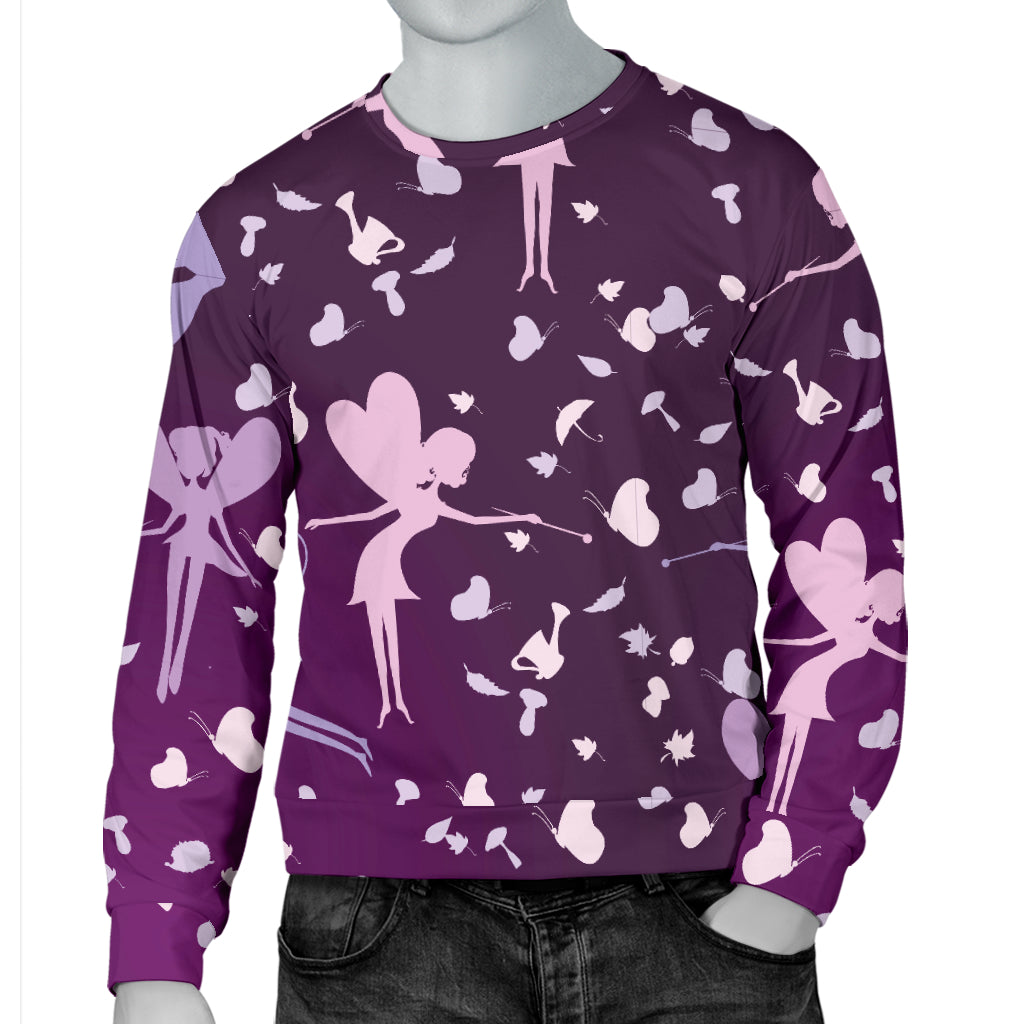 Fairy Pink Print Pattern Men Long Sleeve Sweatshirt