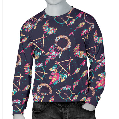 Boho Dream Catcher Colorful Men Long Sleeve Sweatshirt