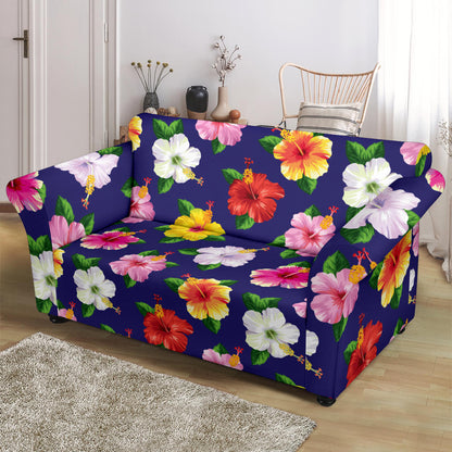 Hibiscus Colorful Print Design LKS301 Loveseat Couch Slipcover