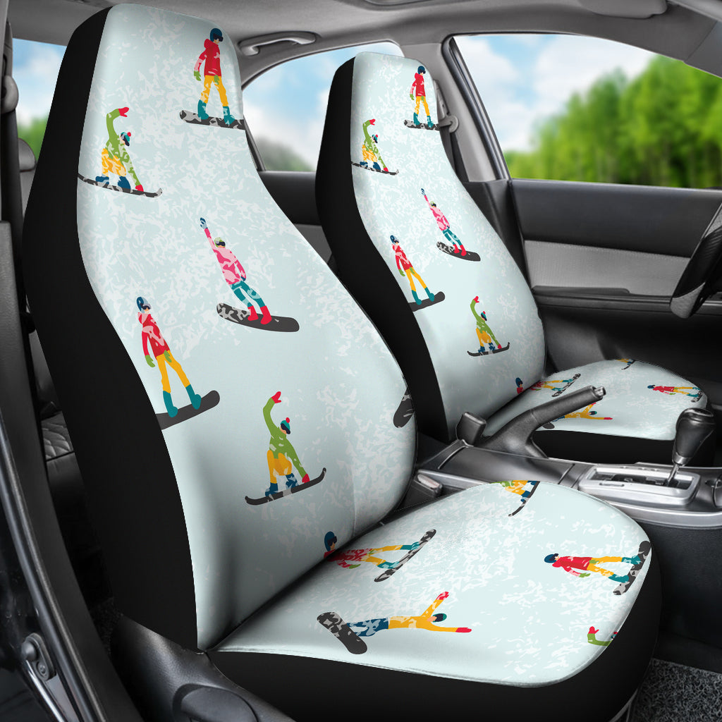 Snowboard Print Design LKS304 Car Seat Covers