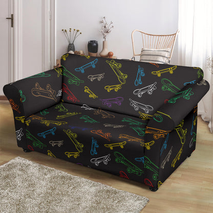 Skateboard Print Design LKS301 Loveseat Couch Slipcover
