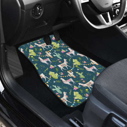 Llama with Cactus Themed Print Car Floor Mats Front Back