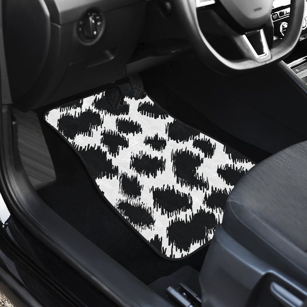 Cheetah Black Print Pattern Car Floor Mats Front Back
