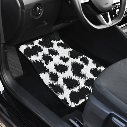 Cheetah Black Print Pattern Car Floor Mats Front Back