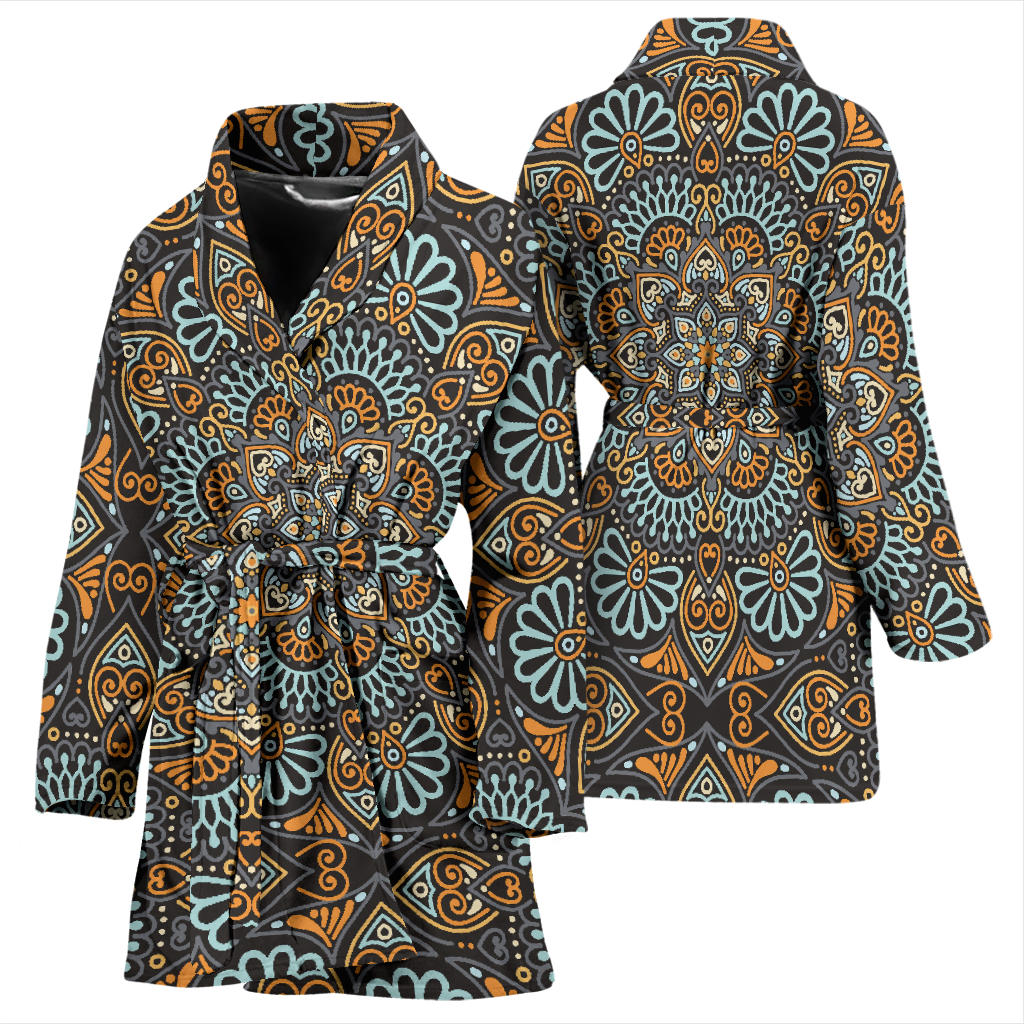 Mandala Pattern Print Design 05 Women Bathrobe