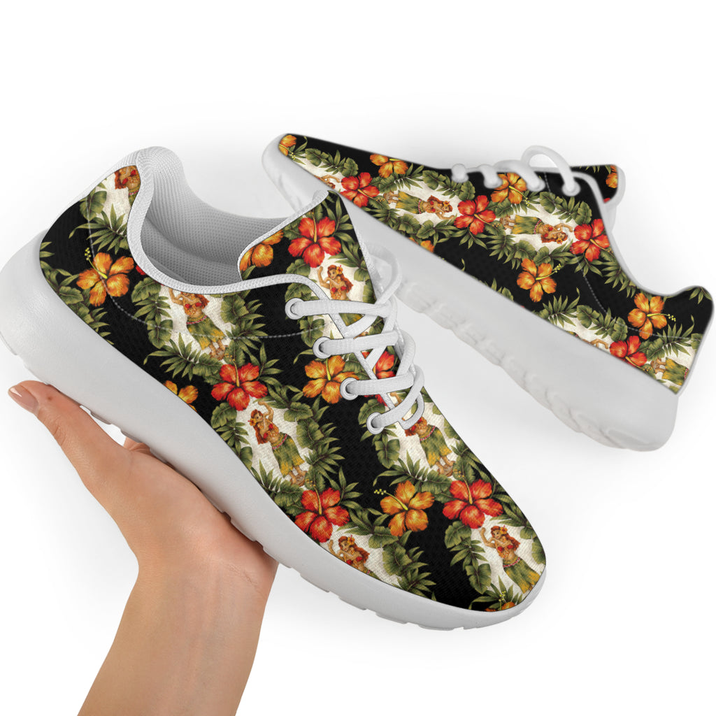 Hawaiian Flower Hula Hibiscus Print Athletic Shoes
