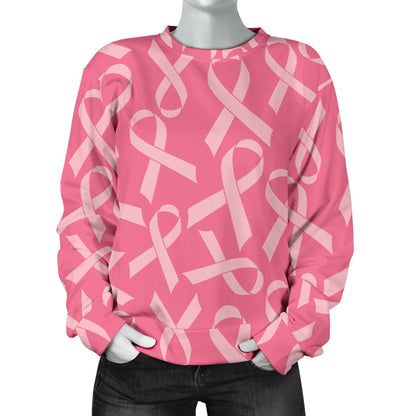 Breast Cancer Awareness Themed Women Long Sleeve Sweatshirt